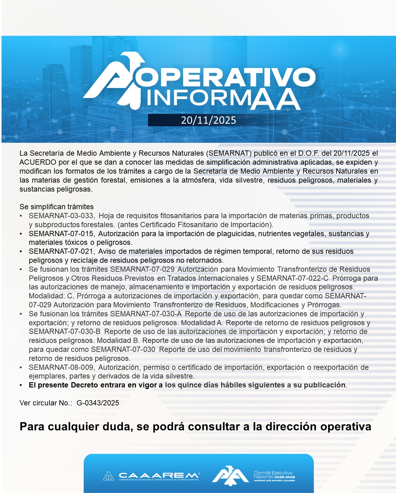Simplificación de Trámites SEMARNAT – Nuevas Disposiciones 20/11/2025