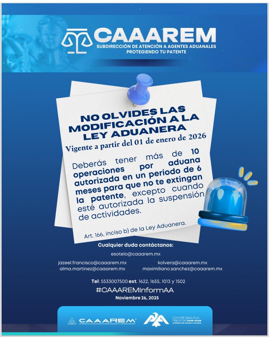 Modificación a la Ley Aduanera: Requisito de Operaciones para 2026