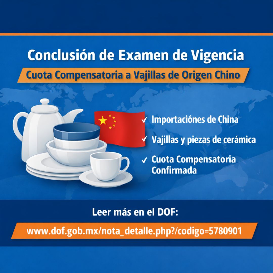 Secretaría de Economía concluye examen de vigencia sobre cuota compensatoria a vajillas originarias de China