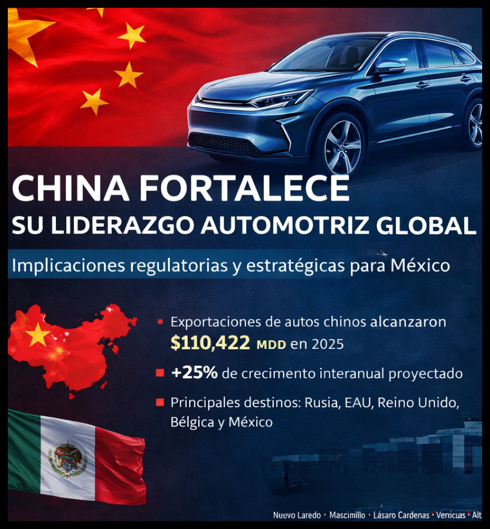 Reconfiguración del comercio automotriz global: el avance de China y los retos para México