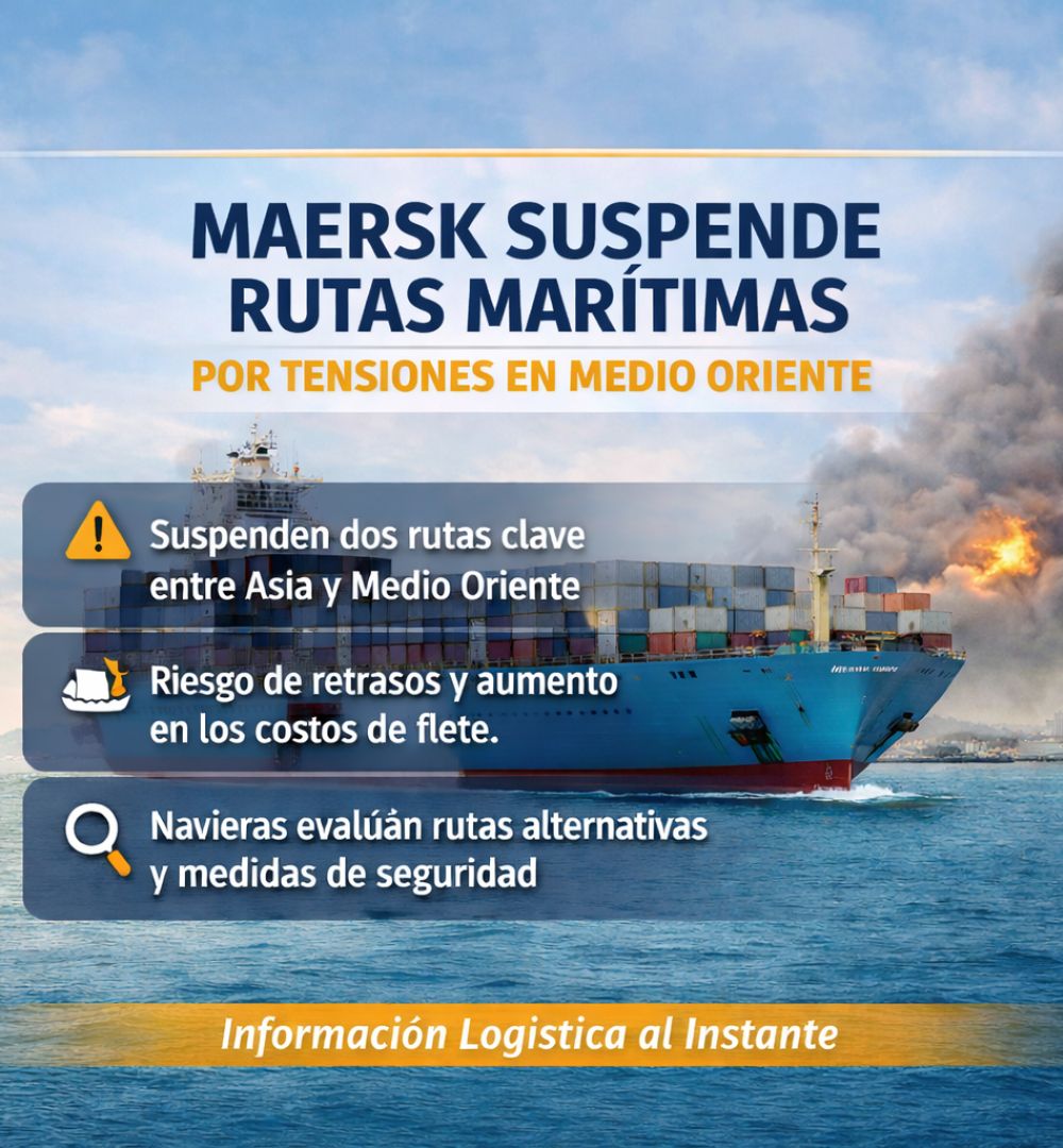 Maersk suspende rutas marítimas por tensiones en Medio Oriente