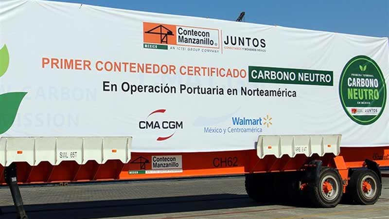 Contecon Manzanillo moviliza el primer contenedor neutro en carbono de Norteamérica