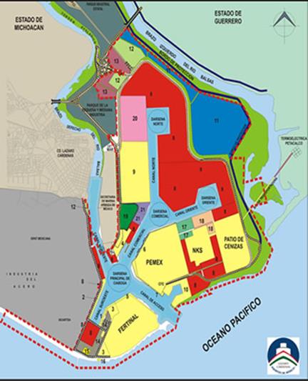 Mapa agencia aduanal en Lazaro Cardenas