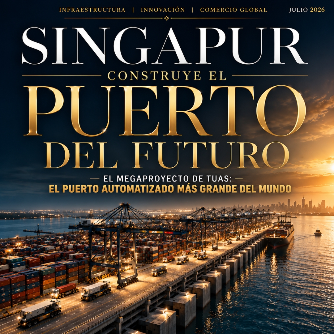 Singapur construye el puerto automatizado más grande del mundo: así avanza el megaproyecto de Tuas