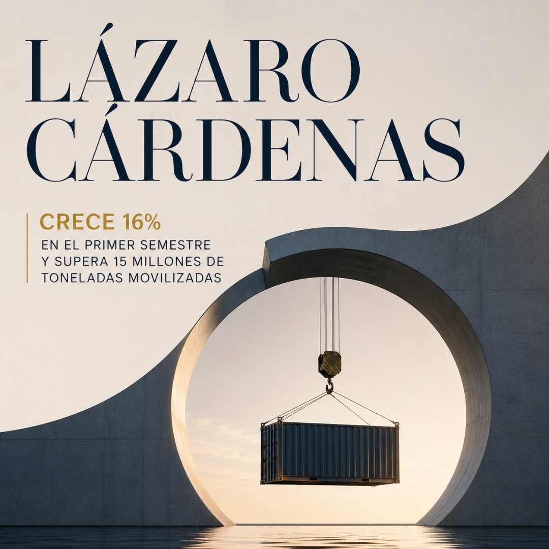 Puerto Lázaro Cárdenas crece 16% en 2026 y supera 15 millones de toneladas de carga