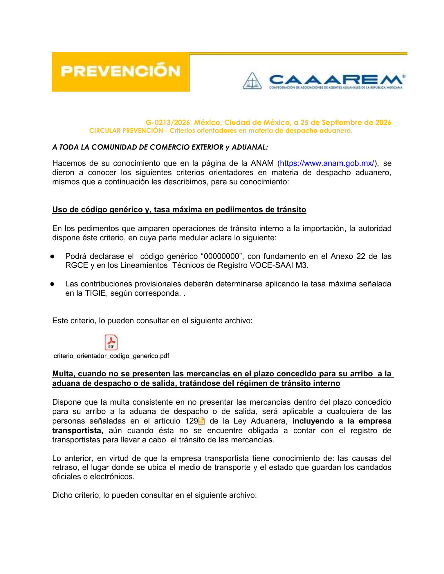 ANAM publica nuevos criterios orientadores en materia de despacho aduanero