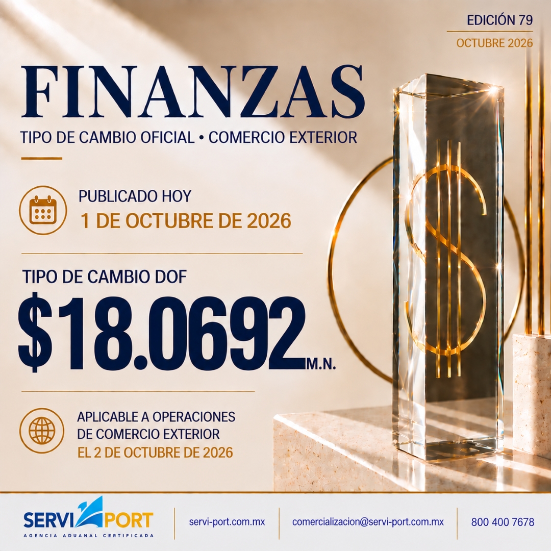Tipo de Cambio DOF para Comercio Exterior | 1 de Octubre de 2026