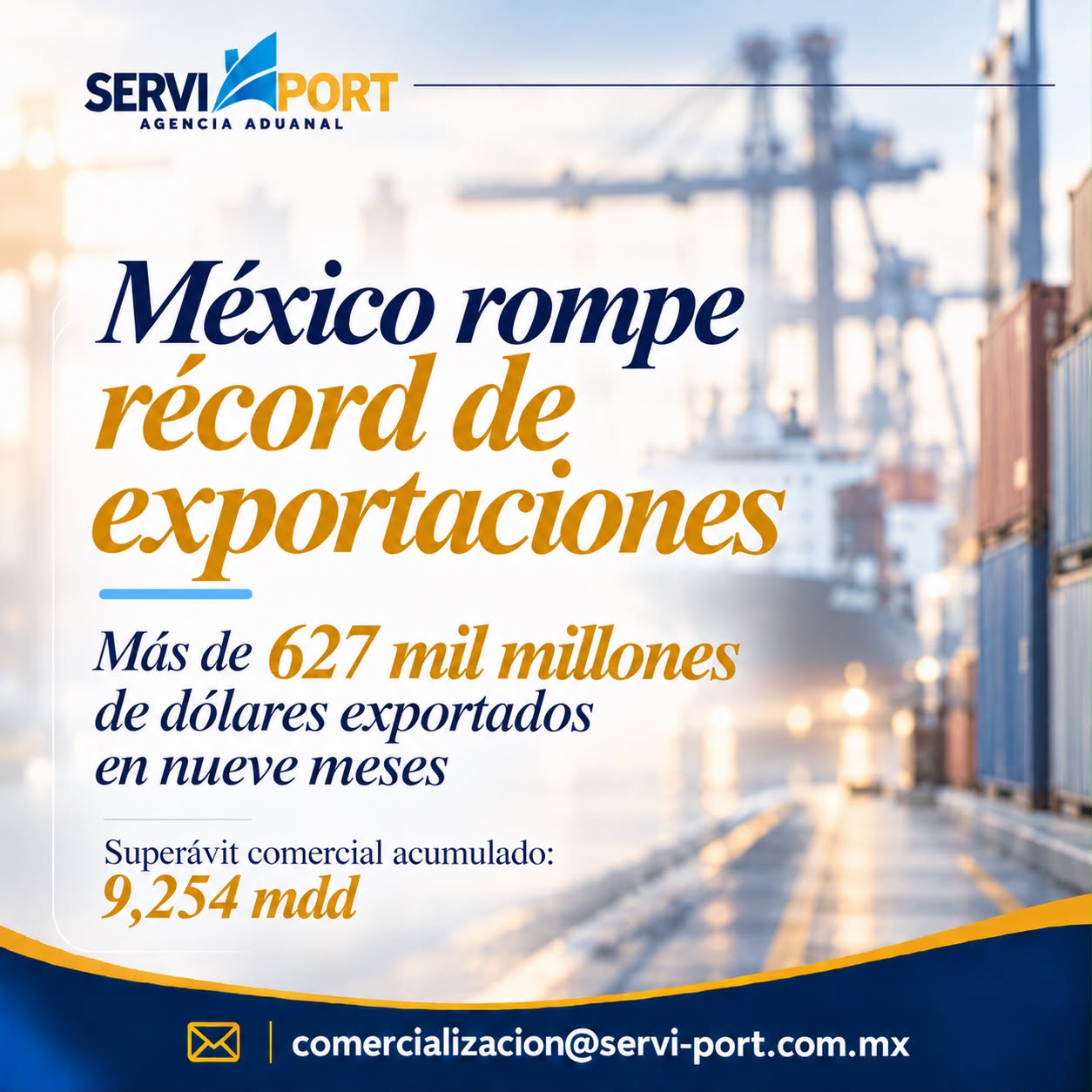 MÉXICO ROMPE RÉCORD DE EXPORTACIONES: SUPERA LOS 627 MIL MILLONES DE DÓLARES EN NUEVE MESES